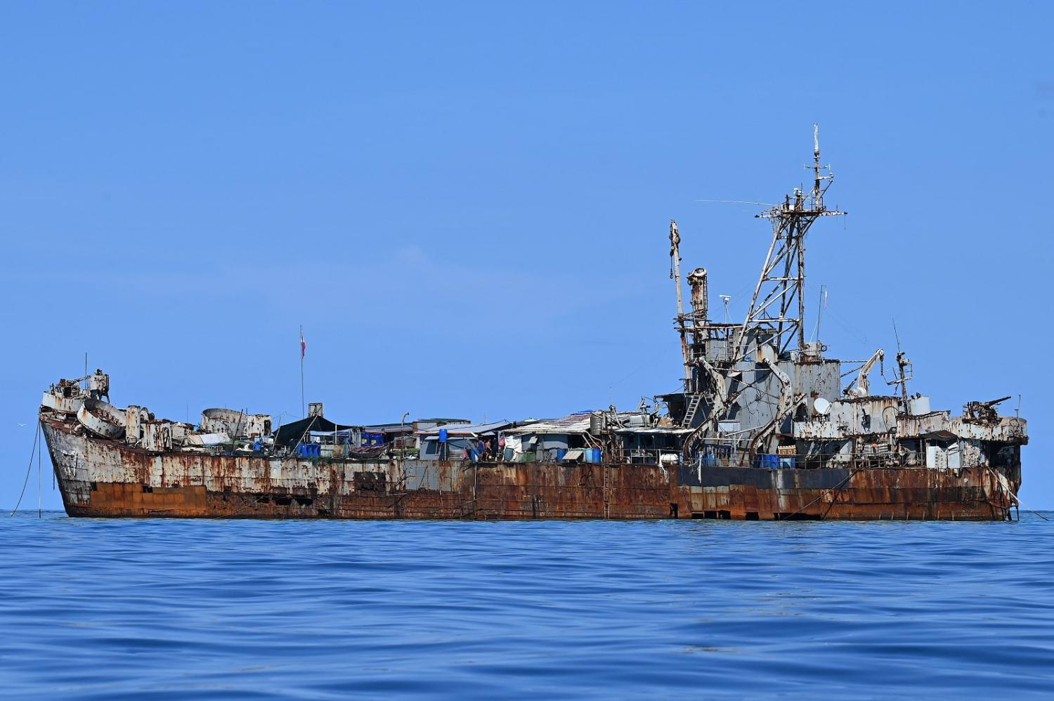 The BRP Sierra Madre docked at Second Thomas Shoal in the South China Sea (Jam Sta Rosa/AFP via Getty Images)